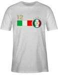 Shirtracer T-Shirt 12. Mann Italien Mannschaft 2024 Fussball EM Fanartikel Rot/Gelb/Weiß/Rosa