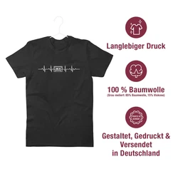 Shirtracer T-Shirt Herzschlag Kassette Symbol und Zeichen Outfit Schwarz/Dunkelblau