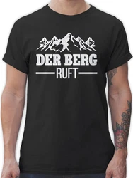 Shirtracer T-Shirt Der Berg ruft Apres Ski Party Schwarz/Grün/Dunkelrot/Braun/Lila
