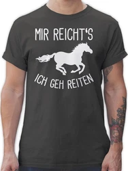 Shirtracer T-Shirt Mir reichts ich geh Reiten Geschenk Pferde Pferdemädchen Pferdel Pferd Schwarz/Dunkelrot/Silber/Grau/Beige