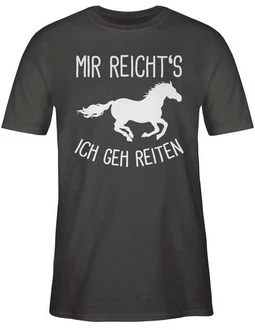 Shirtracer T-Shirt Mir reichts ich geh Reiten Geschenk Pferde Pferdemädchen Pferdel Pferd Schwarz/Dunkelrot/Silber/Grau/Beige Shirtracer T-Shirt Mir reichts ich geh Reiten Geschenk Pferde Pferdemädchen Pferdel Pferd Schwarz/Dunkelrot/Silber/Grau/Beige