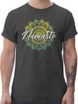 Shirtracer Namaste Vintage T-Shirt Yoga und Wellness Geschenk Braun/Grau/Dunkelgrün