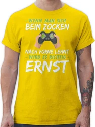 Shirtracer T-Shirt Wenn man sich beim zocken nach vorne lehnt Nerd Geschenke grün