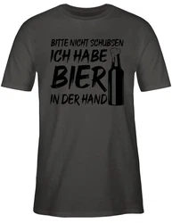 Shirtracer T-Shirt Bitte nicht schubsen ich habe Bier in der Hand Party & Alkohol Herren schwarz