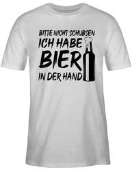 Shirtracer T-Shirt Bitte nicht schubsen ich habe Bier in der Hand Party & Alkohol Herren schwarz