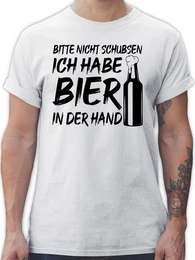 T-Shirt Bitte nicht schubsen ich habe Bier in der Hand schwarz Party & Alkohol Herren