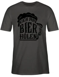 Shirtracer T-Shirt Geh mal Bier holen Party & Alkohol Herren schwarz