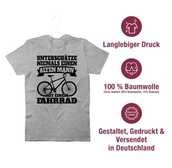 Shirtracer T-Shirt Unterschätze niemals einen alten Mann mit einem Fahrrad schwarz