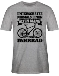 Shirtracer T-Shirt Unterschätze niemals einen alten Mann mit einem Fahrrad schwarz