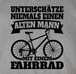 Shirtracer T-Shirt Unterschätze niemals einen alten Mann mit einem Fahrrad schwarz