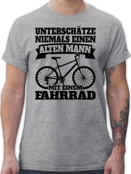 Shirtracer T-Shirt Unterschätze niemals einen alten Mann mit einem Fahrrad schwarz