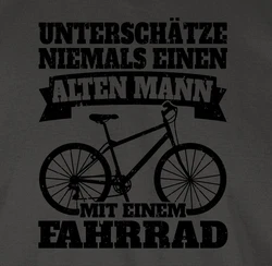 Shirtracer T-Shirt Unterschätze niemals einen alten Mann mit einem Fahrrad schwarz