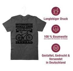Shirtracer T-Shirt Unterschätze niemals einen alten Mann mit einem Fahrrad schwarz