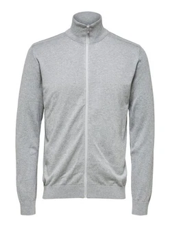 SELECTED HOMME Strickjacke 'Berg' (1) Grau/Hellgrau