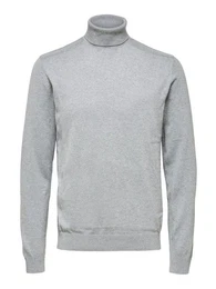 Strickpullover SLHBERG ROLL NECK mit 100% Baumwolle