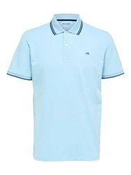 SELECTED HOMME Poloshirt SLHAZE SPORT (1-tlg) Hellblau/Blau