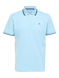 SELECTED HOMME Poloshirt SLHAZE SPORT (1-tlg) Hellblau/Blau
