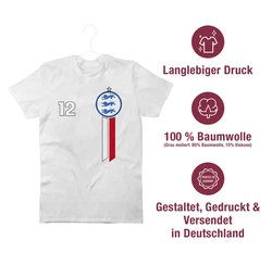 Shirtracer T-Shirt 12. Mann England Emblem 2024 Fussball EM Fanartikel 