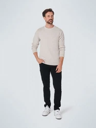 NO EXCESS Rundhalspullover Khaki/Beige/Grau