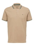 SELECTED HOMME Poloshirt 'SLHDante' Khaki/Beige/Braun