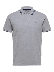 SELECTED HOMME Poloshirt 'SLHDante' Grau/Hellgrau