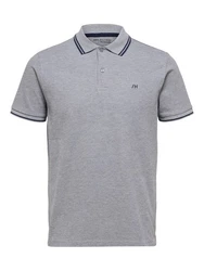 SELECTED HOMME Poloshirt 'SLHDante' Grau/Hellgrau