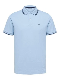 SELECTED HOMME Poloshirt 'SLHDante' Blau/Hellblau