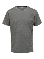 SELECTED HOMME T-Shirt SLHASPEN MINI STRIPE Dunkelgrau/Hellgrau/Grau