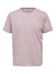 SELECTED HOMME T-Shirt SLHASPEN MINI STRIPE Lila/Rosa