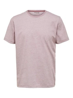 SELECTED HOMME T-Shirt SLHASPEN MINI STRIPE Lila/Rosa