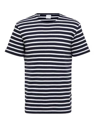 T-Shirt SLHBRIAC STRIPE (1-tlg) aus Baumwolle