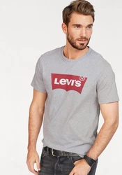 LEVI'S T-Shirt Graphic Set-In Neck Grau/Rot/Braun/Silber