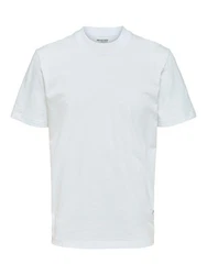 SELECTED HOMME T-Shirt SLHRELAXCOLMAN (1-tlg) Weiß/Hellblau/Grau