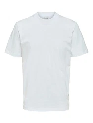 SELECTED HOMME T-Shirt SLHRELAXCOLMAN (1-tlg) Weiß/Hellblau/Grau