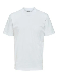 SELECTED HOMME T-Shirt SLHRELAXCOLMAN (1-tlg) Weiß/Hellblau/Grau