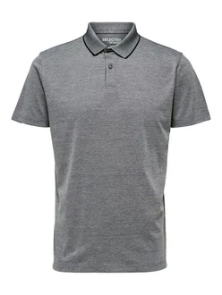 SELECTED HOMME Poloshirt SLHLEROY COOLMAX graumeliert