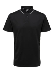 SELECTED HOMME Poloshirt SLHLEROY COOLMAX Schwarz