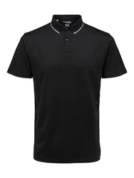 SELECTED HOMME Poloshirt SLHLEROY COOLMAX Schwarz