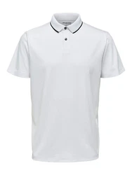 SELECTED HOMME Poloshirt SLHLEROY COOLMAX Weiß/Grau/Hellgrau/Dunkelblau