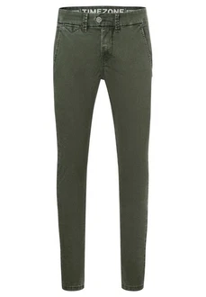 Timezone Chinohose SLIM JANNOTZ Dunkelgrün/Khaki/Grün
