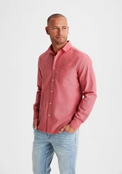 H.I.S Langarmhemd mit Kentkragen Rot/Rosa/Dunkelrot