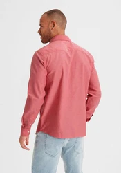 H.I.S Langarmhemd mit Kentkragen Rot/Rosa/Dunkelrot