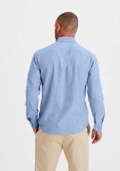 H.I.S Langarmhemd mit Kentkragen Hellblau/Blau