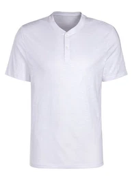 Henleyshirt Kurzarmshirt mit Henleykragen, strukturierte Baumwolle