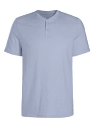 H.I.S Henleyshirt mit Henleykragen Blau/Hellblau/Grau