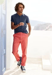 H.I.S Henleyshirt mit Henleykragen Dunkelblau/Blau