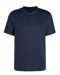 H.I.S Henleyshirt mit Henleykragen Dunkelblau/Blau
