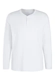 H.I.S Henleyshirt Langarm mit Knopfleiste Grau/Weiß/Hellgrau/Creme