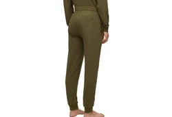 HUGO Loungehose Labelled Pants Khaki/Dunkelgrün