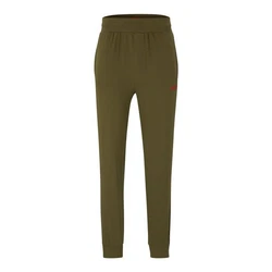 HUGO Loungehose Labelled Pants Khaki/Dunkelgrün